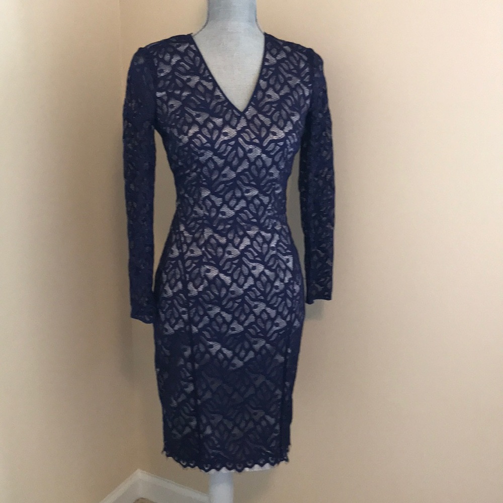 Reiss blue lace dress size 0